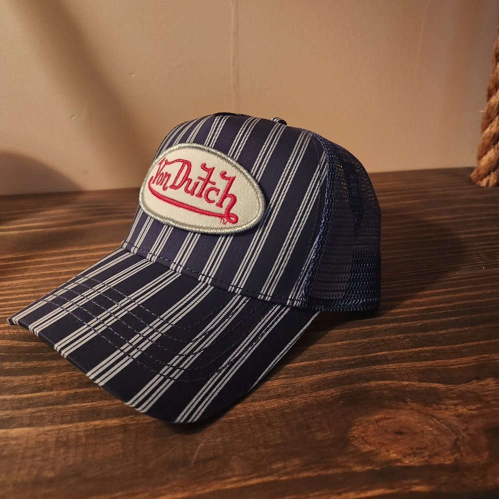 Von Dutch Stripe Trucker Hat
